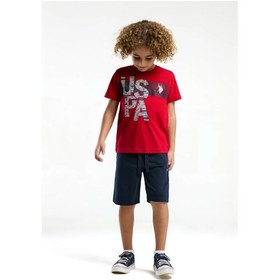 Resim U.S. Polo Assn. U.s. Polo Assn Erkek Çocuk Kırmızı Bermuda Takım Kırmızı 