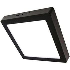 Resim Kare Sıva Üstü Siyah 20 Watt Led Panel Armatür Trafolu Beyaz Işık 