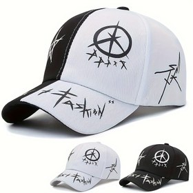 Resim 1 adet Unisex Güneşlik Nefes Ayarlanabilir Beyzbol Şapkası, Açık Spor İçin Trendy Desenli 