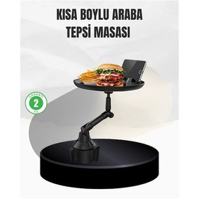 Resim Mey İthalat Universal Araç İçi Bardaklık Tepsisi 9 İnç Yemek Alanı Ve Telefon Standlı 