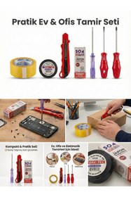 Resim NO BRAND 7 Parça Tamir Seti – Ev ve Ofis Kullanımı İçin Kompakt El Aletleri 