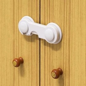 Resim Bebek Çocuk Güvenliği Çekmece ve Dolap Için Kendiliğinde Yapışkanlı Vidasız Kapak Kilidi 