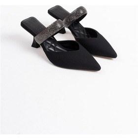 Resim Nina Siyah Taş Bantlı Sivri Burun Topuklu Abiye Ayakkabı Siyah 