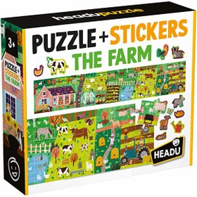 Resim Headu Puzzle + Stickers The Farm (+3 Yaş) 