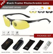 Resim Sunshine011 Clloıo Unisex Akıllı Fotokromik Gözlük Siyah Çerçeve Gündüz Gece Anti Parlama Otomatik Renk Değiştiren Lens Spor Tasarım Kılıf Bez Kayış Altın 