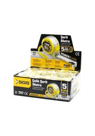 Resim 12 Adet 5mt X 19mt Şeffaf Stoplu Şerit Metre 5468 Standart 