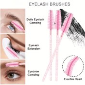 Resim 6/24 Kristal Saplı Kirpik Fırçaları - Kirpik & Kaş Tarak için Çift Taraflı, Esnek ABS Plastik Naylon Kıllarla, Başlangıç ve Profesyoneller için Hipoalerjenik, Seyahat Dostu Makyaj Aracı, Kirpik Uzatma & Kaş Bakımı için, Profesyonel Bakım, Şık Fırça Tasarımı, Dayanıklı Fırça Başlığı 