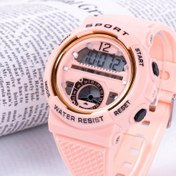 Resim Pembe Çocuk Saati Kız Çocuk Saati Tavimli Dijital Led Saat Su Geçirmez Kronometreli ST-304274 
