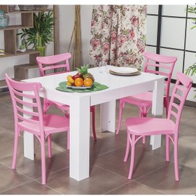 Resim Arda / Efes Mutfak Masa Takımı 4 Sandalye 1 Masa - Pembe 