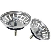 Resim Paslanmaz Çelik Mutfak Süzgeci, 80 Mm Çap, 2'li Paket, Yemek Pişirme Ve Banyo İçin Kolay Temizlenen Süzgeç B 