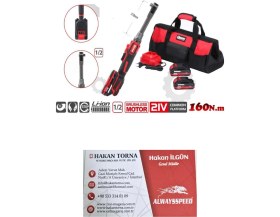 Resim -Arm- Profesyonel Uzun 1/2 Şarjlı Cırcır Somun Sökme Sıkma 