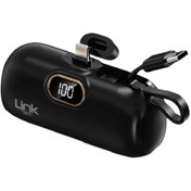 Resim Linktech EP54 4800 mAh Lightning Dock Stant Type-C Kablolu Mini Powerbank 