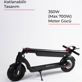 Resim X8 Elektrikli Scooter - Max 700 W - Çıkartılabilir Batarya Özellikli Scooter Siyah 