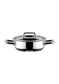 Resim Aryıldız Colombus Metal Kulp Cam Kapak Sahan - 16 Cm Gri 