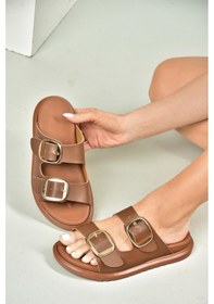 Resim Fox Shoes U725042109 Taba Kadın Terlik Taba-suni Deri 