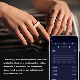 Resim Smart Ring Sağlık Takipçisi, Bluetooth Smart Health Ring Uygulaması Uyku İzleme, Adım Sayımı, Kamera Kontrolü, IP68 Su Geçirmez Fitness İzleyici Halkaları Erkekler için 