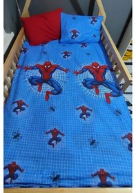 Resim Tek Kişilik Lastikli Çarşaflı Örümcek Adam Çocuk Nevresim Takımı 