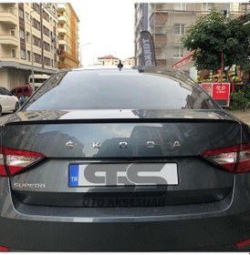 Resim Sts Oto Aksesuar Skoda Süperb Bagaj Üstü Spoiler Bagaj Çıtası Piano Black (Parlak Siyah) 