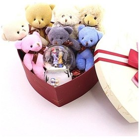 Resim 7 Mini Ayıcık Sevgiliye Kalp Kutu Içinde Kış Masalı Kar Küresi (553877216) 