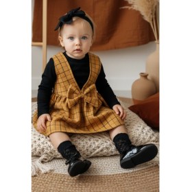 Resim Parla Kids Kız Bebek Hardal Anna Jile Bandana Takım 
