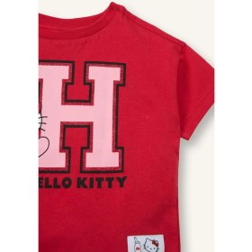Resim DeFacto Hello Kitty Penye Kısa Kollu Tişört Kız Bebek H4860A526SM 