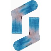 Resim Carnaval Socks Eskitilmiş Mavi Pembe Batik Spor Çorap 