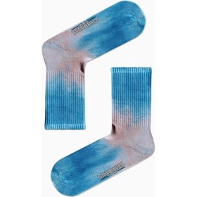 Resim Carnaval Socks Eskitilmiş Mavi Pembe Batik Spor Çorap 