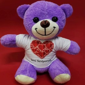 Resim MCM Group Seni Seviyorum Baskılı Tişörtlü Peluş Ayıcık ( Lisinya ) 