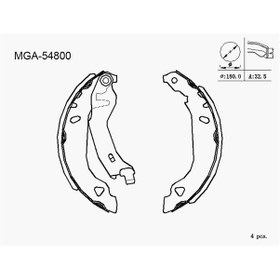 Resim MGA 54800 KAMPANA BALATA TEMPRA TIPO PUNTO 93- 180x32 