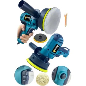 Resim Sturdy Power Profesyonel 520 Watt 6 Kademe Hız Kontrol Ayarlı Koltuk Yıkama, New Serıes Polisaj Makinesi 