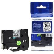 Resim Brother Tonersepeti Brother TZE-141 Şeffaf Üzerine Siyah Muadil Etiket Şeridi 