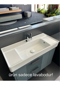 Resim Turkuaz Seramik Cerastyle Sharp 85 x 38 CM Etajer Uyumlu Lavabo 