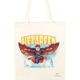 Resim Çocuk Hezârfen Motif Ham Bez Çanta 