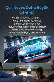 Resim Weartech Hy300 Pro Upgrade Taşınabilir Projeksiyon Cihazı Ultra Hd Android Ev Projektörü Wifi,bluetooth,hdmı 