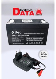 Resim Ttec 6 Volt 12 Amper Bakımsız Kuru Akü 6v 12ah 20hr + Şarj Aleti 