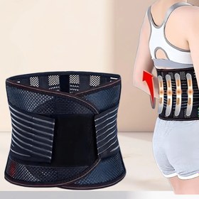 Resim Çelik Plakalı Destekli, Ayarlanabilir, Elastik Sıkıştırma Antrenörü ile Spor, Fitness, Ağırlık Kaldırma, Kalça Egzersizi ve Doğum Sonrası İyileşme için Nef Alabilen Fileli Bel Destek Kemeri 
