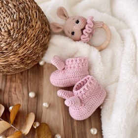Resim Amigurumi Pembe Tavşanım - 3lü Bebek Seti 