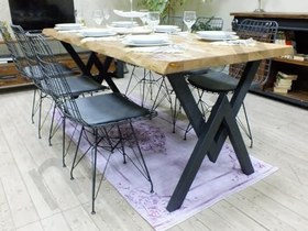 Resim NTConcept Vinne Doğal Ahşap Yemek Masası - AMZ-MAYM0031 (85 x 180 cm) 
