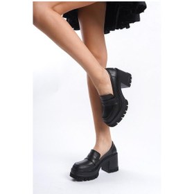 Resim Kadın Femi Siyah Cilt 8 Cm Topuklu Platformlu Ayakkabı-siyah Siyah 