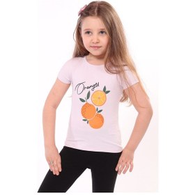 Resim Toontoy Kids Toontoy Kız Bebek Baskılı Bisiklet Yaka Kısa Kollu Tişört Lila 