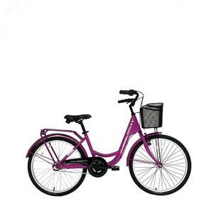 Resim Bisan Sorrento-s Şehir Bisikleti 36cm V 24 Jant 7 Vites Mor Beyaz Mor - Beyaz 