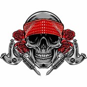 Resim UBGA GIFT Tattoo Skull 15 Cm Özel Tasarım Motor Kask Araba Duvar Stıcker Çıkartma 