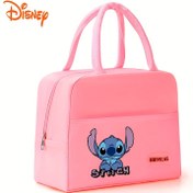 Resim Yemek Kontakısı Olmayan, Disney Stitch Öğle Çantası - Sevimli Karikatür Tasarımı, Pembe Tutacaklar, Okul, Seyahat ve Açık Hava Yemekleri İçin Mükemmel, İzole Öğle Çantası 