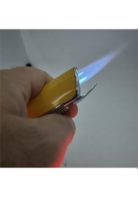 Resim Parmida Torch 3 Jet Puro Çakmağı Sarı Metal 