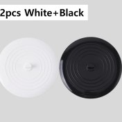 Resim Willowhaven 2 Adet Beyaz Siyah Evrensel Lavabo Tıkacı Silikon Banyo Mutfak Aparatı 