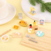 Resim Micro Gıda Seti, Bebek Evi Mikro Mutfak Aksesuarları, Un, Yumurta, Ekmek, Bebek Evi Dekoratif Yiyecekler, Mini Heykel Modeli, Bebek Evi Mikro Doğum Günü Ürünleri 