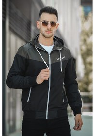 Resim Oksit Believe Baskılı Suya Dayanaklı Slim Fit Erkek Mevsimlik Mont Yağmurluk 001 