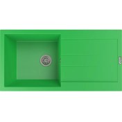 Resim POLEX Cristalüx Granit Evye P-X1 Yeşil Tezgah Altı Ve Tezgah Üstü Mutfak Evyesi 98x49,5cm 
