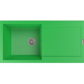 Resim POLEX Cristalüx Granit Evye P-X1 Yeşil Tezgah Altı Ve Tezgah Üstü Mutfak Evyesi 98x49,5cm 