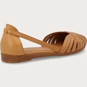 Resim Caramello Sandalet Kadın 03m4 Frau Leather Caged Ballet Flats Wıth Thın Straps Turuncu 
